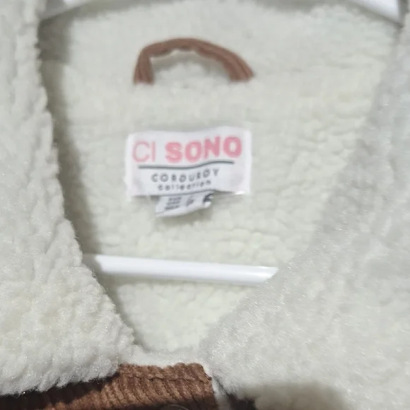 3/$20-Brown Corduroy Jacket, Cropped, Sherpa Collar And Lining, 12, NWOT - Picture 2 of 14